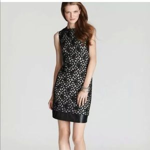 Diane von Furstenberg lace and leather dress Sz 6